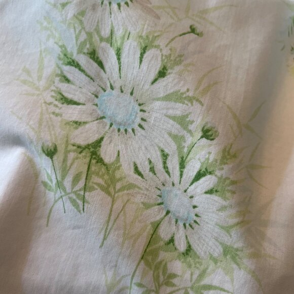 Vintage Springmaid Wondercale King Size Flat Sheet Daisy Floral Pattern No Iron - Picture 6 of 8